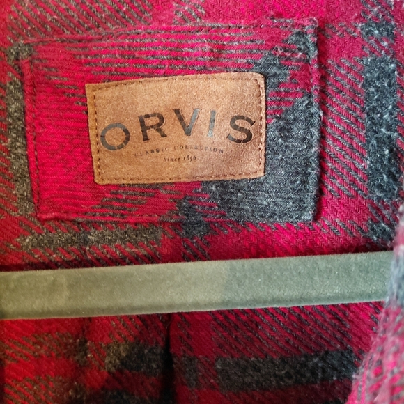 Orvis Men's Heavy Flannel Button Down Pockets - Picture 6 of 12